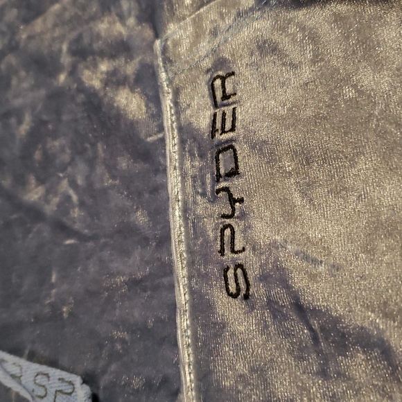 Spyder Light Blue Velour Crop Hoodie Medium - Picture 2 of 6